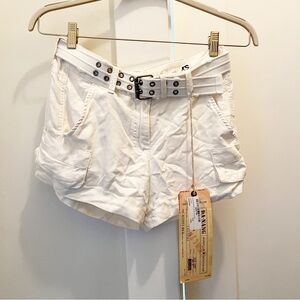 NWT Da-Nang Silk‎ Woven Shorts in Bleached White